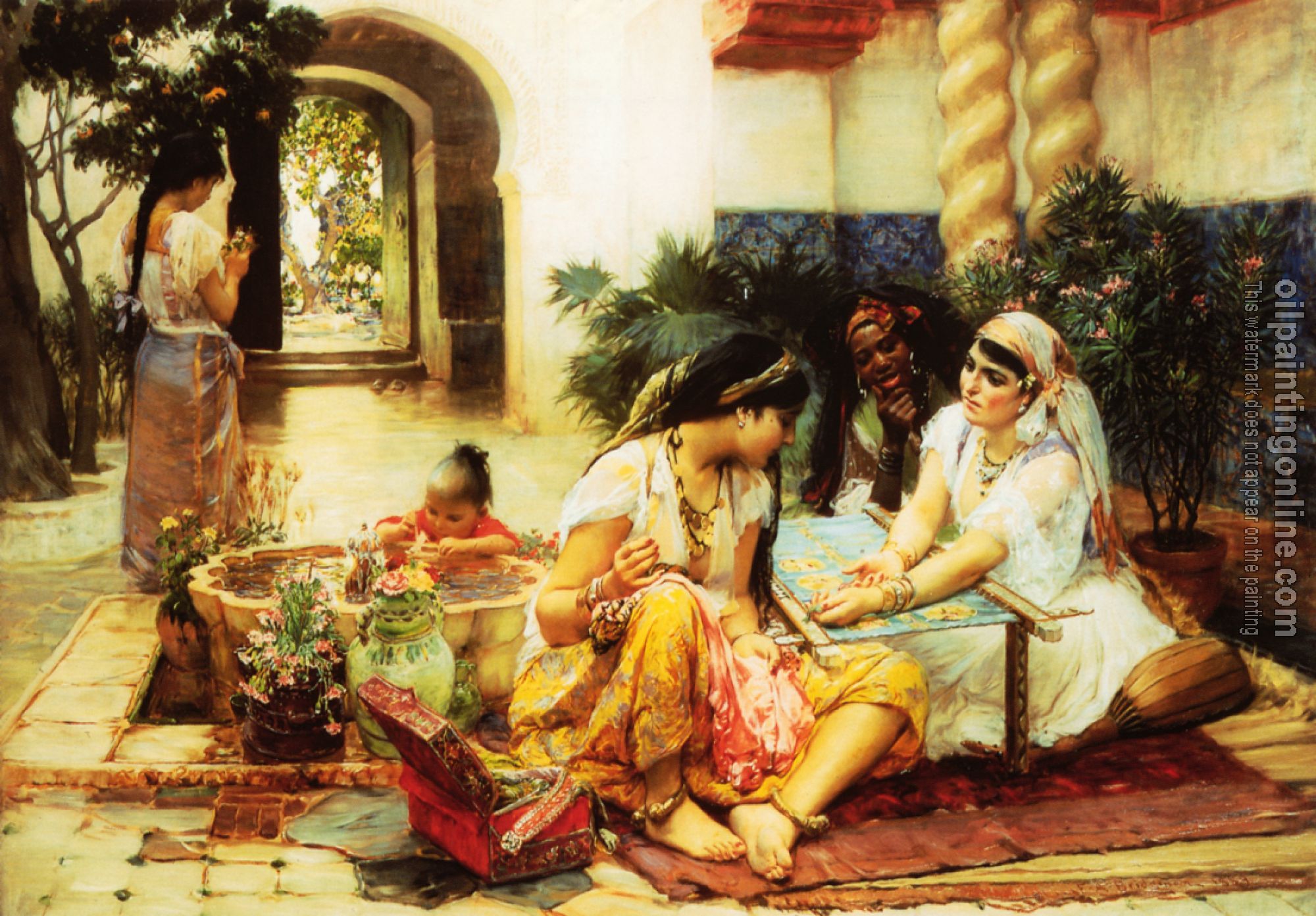 Frederick Arthur Bridgman - In a Village El Biar Algeria